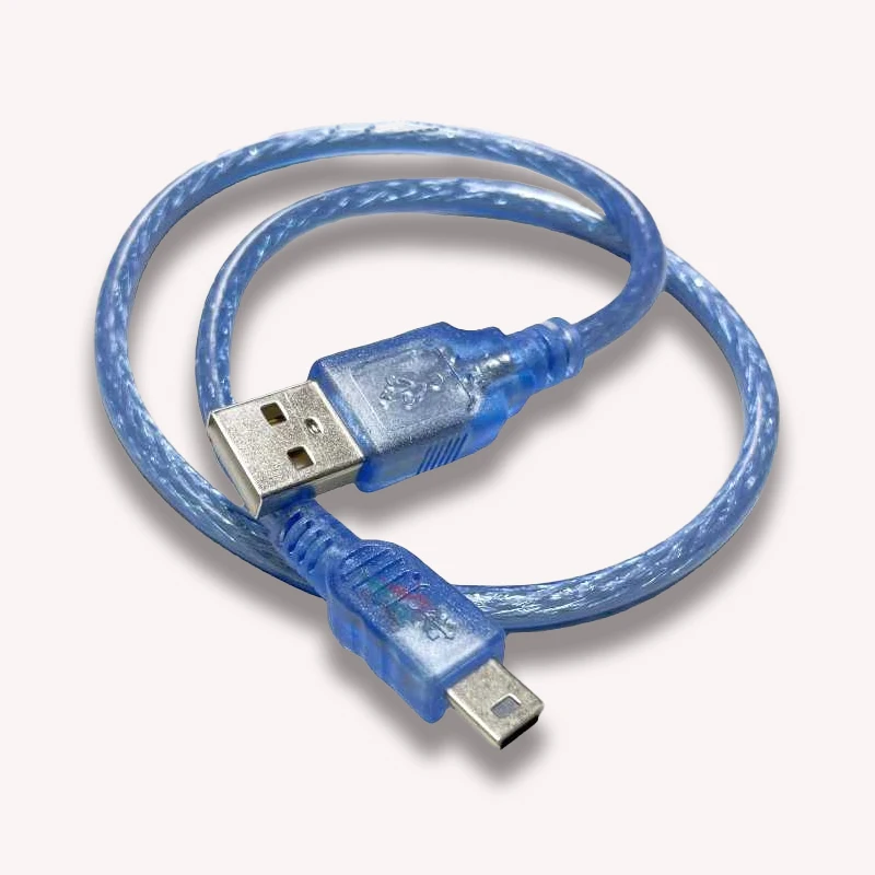 Cable de datos MiniUSB, puerto en forma de T de 5 pines, disco duro móvil, recto, azul, 30CM, cámara, navegación para coche, conector de Cable de carga MP3 - imagen 4