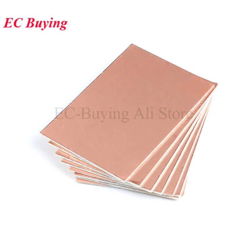 Placa revestida de cobre de doble cara, Kit de PCB DIY de 10x10cm, placa de circuito laminado de 10x10cm, Material de fibra de vidrio, placa Universal PCB, 5 uds. - imagen 3