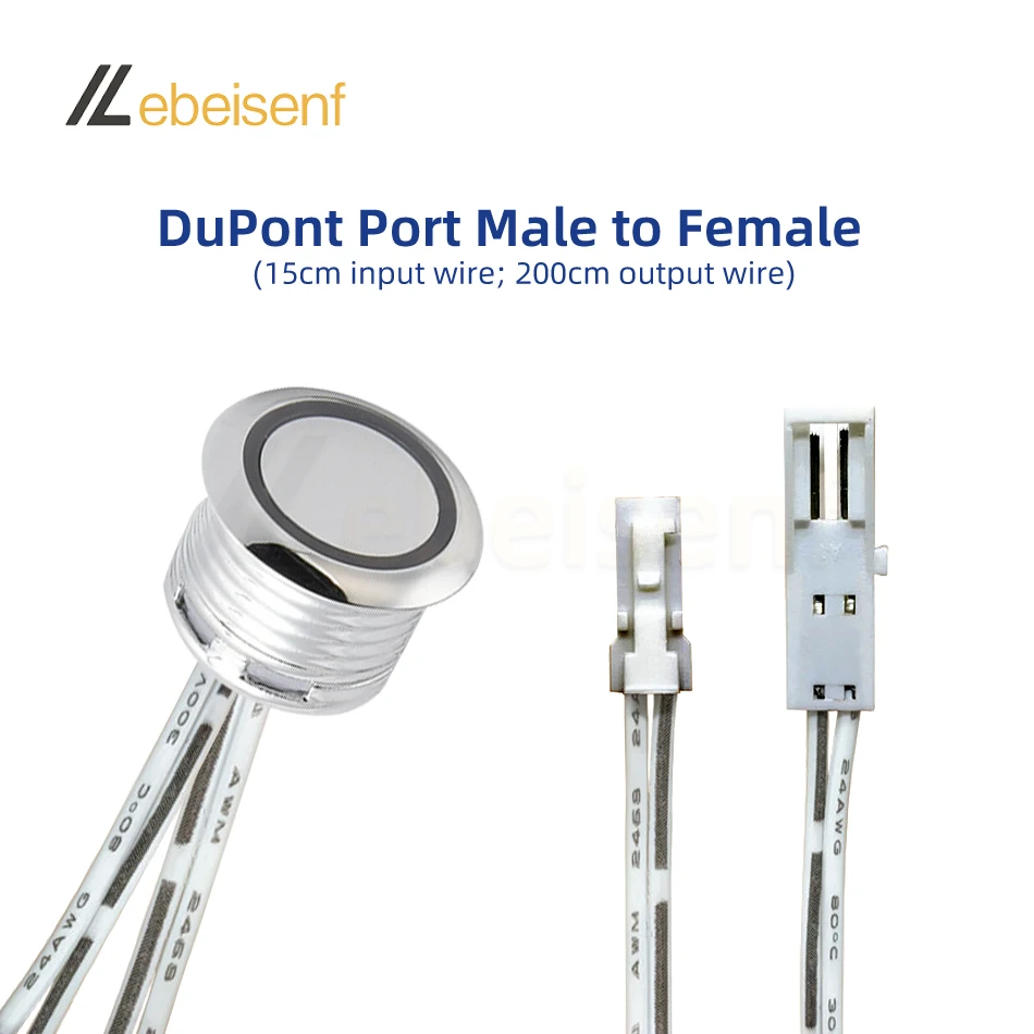 DC 12V 24V gabinete LED atenuador táctil Control de encendido/apagado 5-100% atenuación 2510/puerto DuPont Cable de conexión de 2m oculto integrado - imagen 5