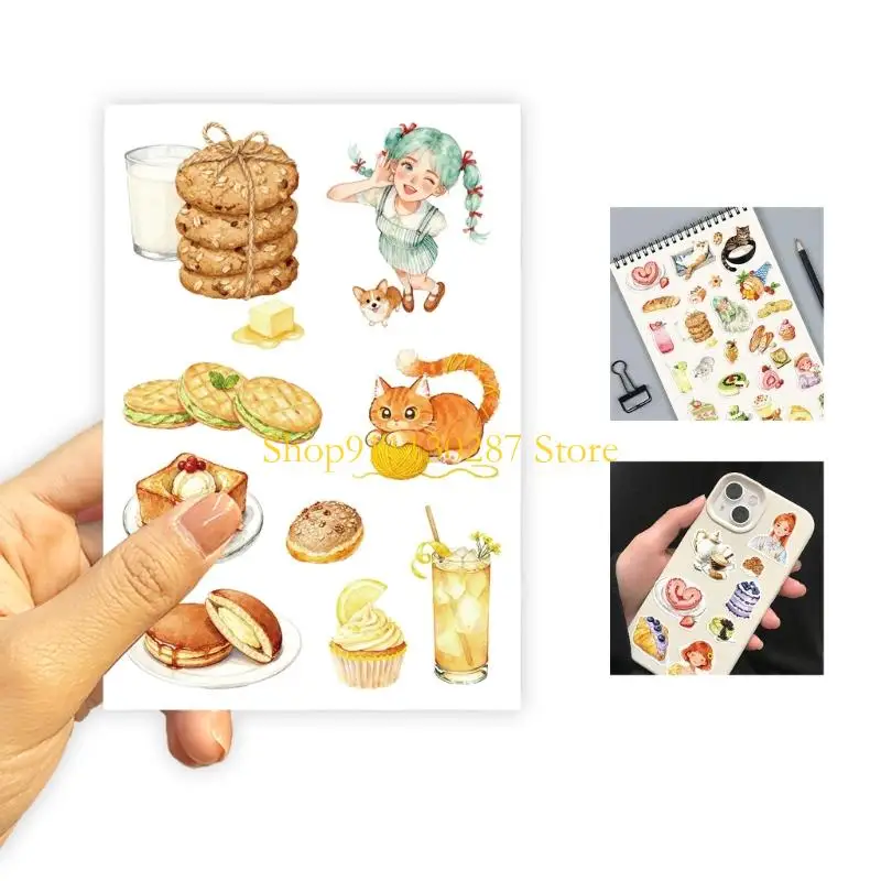 J1HC pegatinas reutilizables con temática comida, 24 Uds., para proyectos arte infantiles, seguro, no tóxico