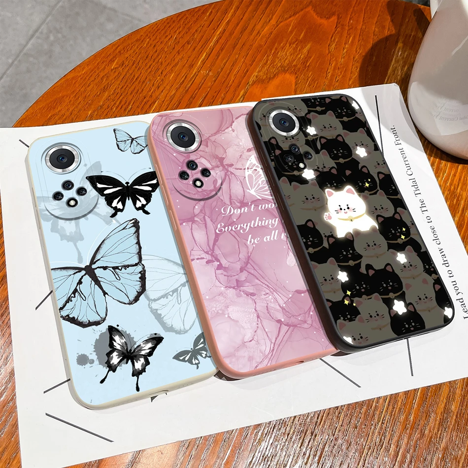 Para Huawei Nova 9 Pro SE funda trasera de silicona líquida suave de dibujos animados para Huawei Nova9 SE 4G 5G carcasa de teléfono Fundas a prueba de golpes - imagen 2