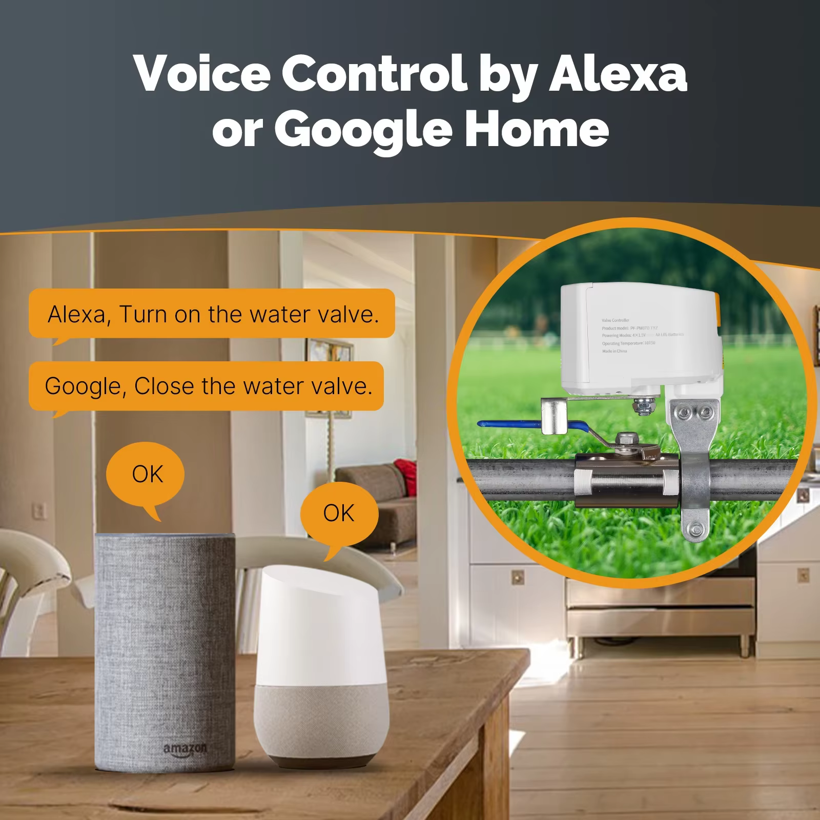 MOES Tuya ZigBee-controlador de válvula de Gas y agua con batería inteligente, Control por voz automático de bajo consumo de energía con Alexa y Google Home - imagen 4