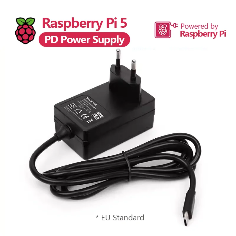 Adaptador de corriente Raspberry Pi 5 5B PD 5V5A USB-C 100-240VAC 5ta generación, cable de alimentación tipo UPS, 100-240vac 0.8A - imagen 4