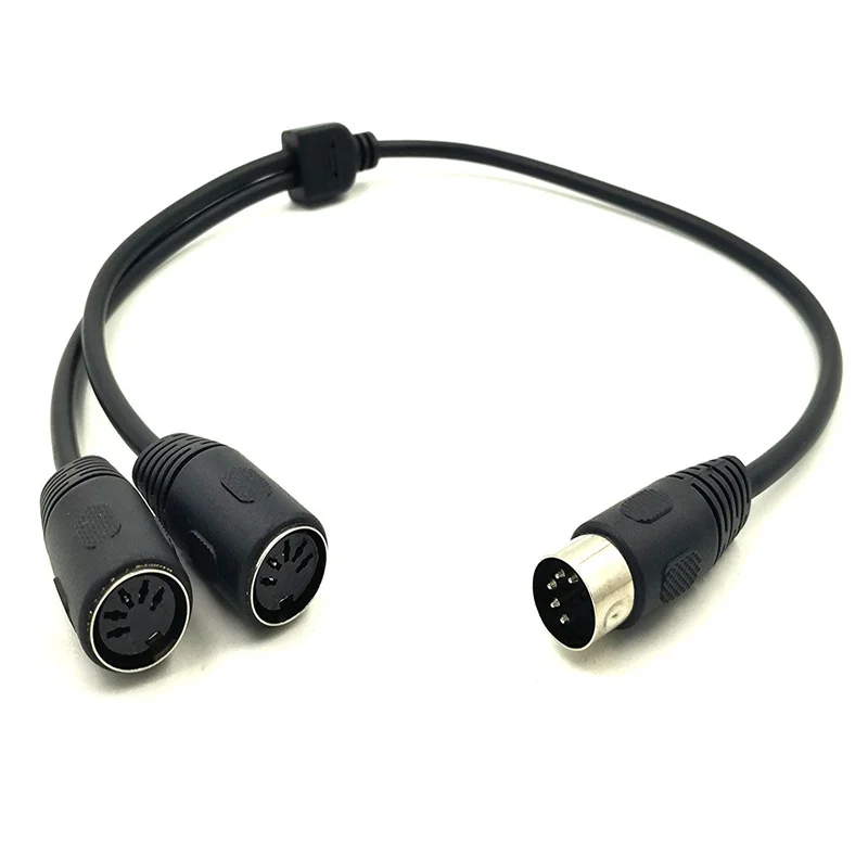 Cable adaptador Y divisor MIDI DIN de 5 pines, cable de audio de extensión hembra MIDI de 5 pines macho a doble 2 x DIN-5, teclado MIDI de 0,5 m - imagen 4