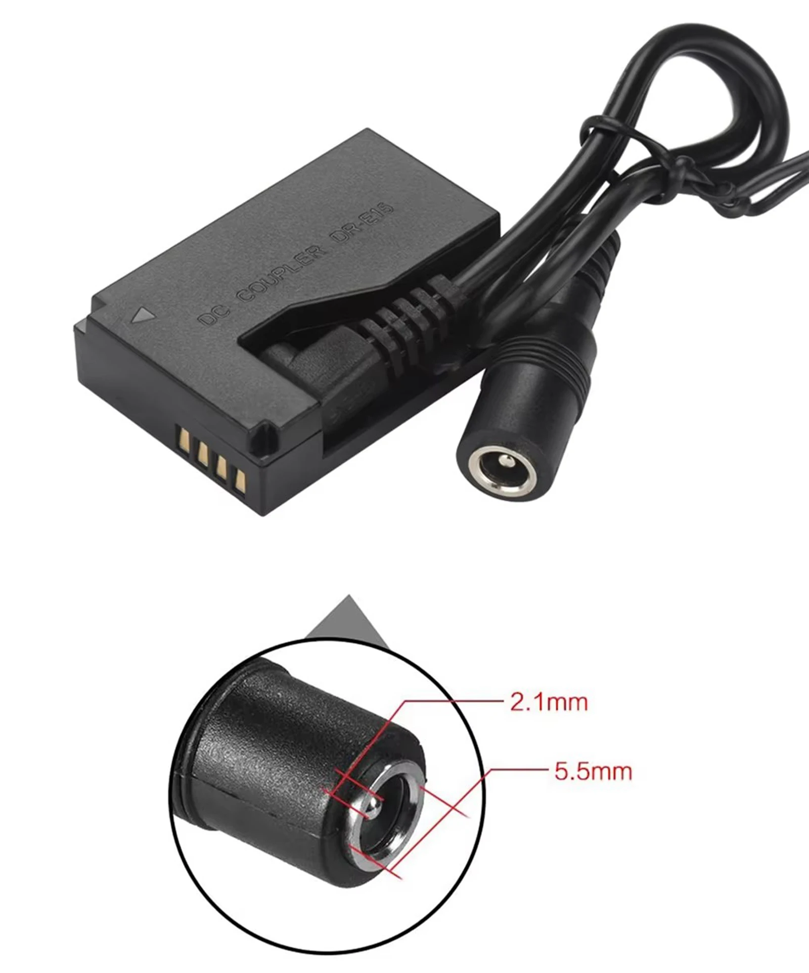 Acoplador de CC DR-E15 LP-E12 batería simulada ACK-E15 Kit adaptador de corriente alterna para Canon EOS 100D Rebel SL1 Kiss X7 PowerShot SX70 HS - imagen 5