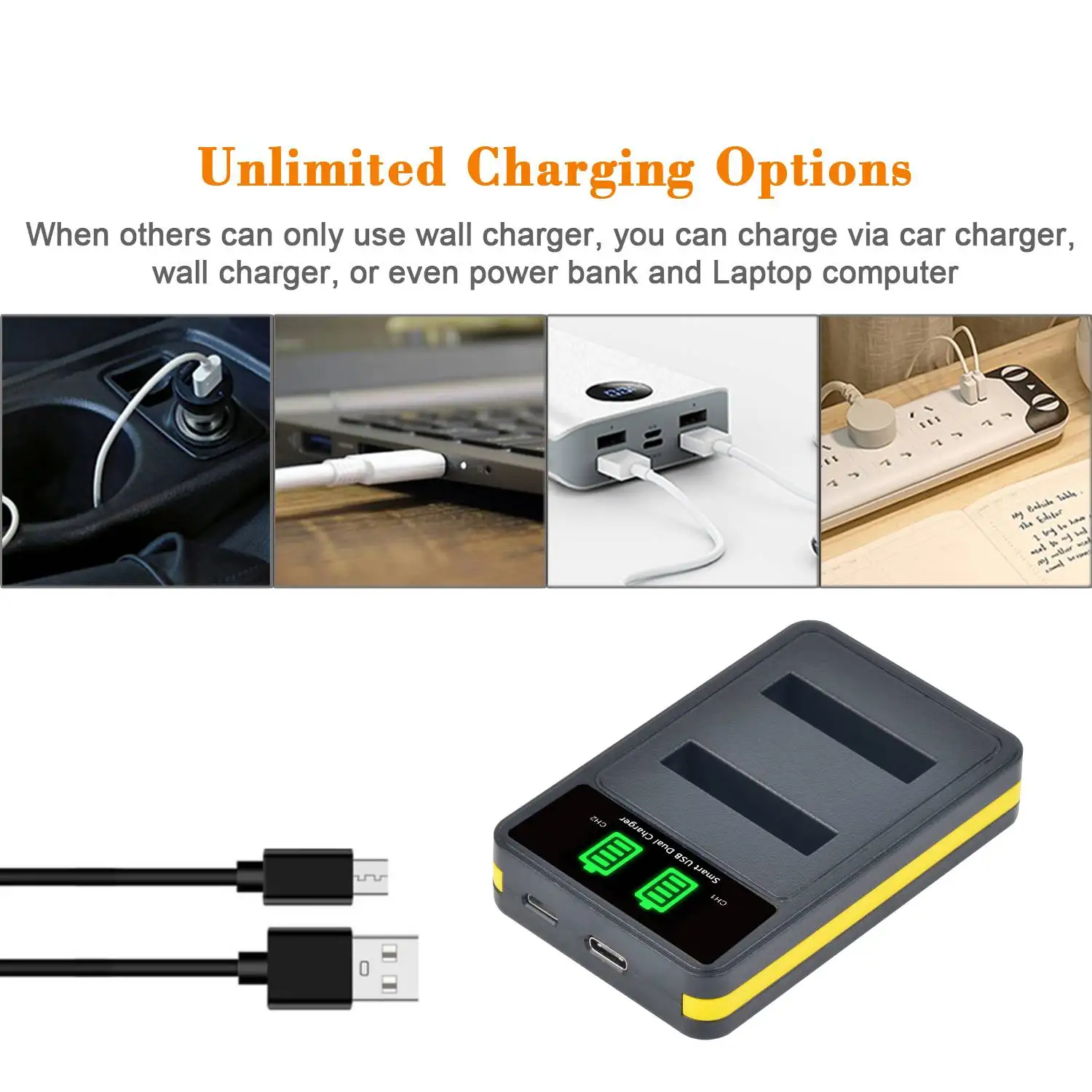 Batmax-Batería de NB-6L NB 6L, cargador Dual USB LED con puerto tipo C para Canon SX520 HS SX530 SX600 SX610 SX700 SX710 IXUS 85, NB-6LH - imagen 4