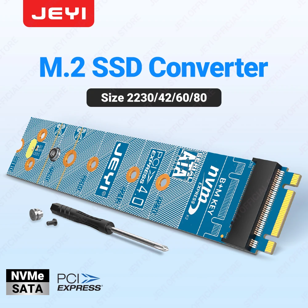 JEYI M.2 NVMe SATA protección PCB convertidor de placa PCIe 4,0 adaptador Protector de unidad de estado sólido compatible con 2280 alargado a 22110