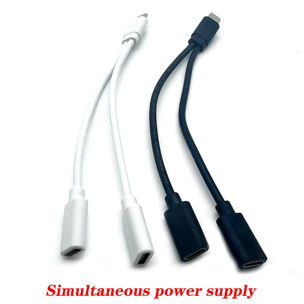 20 piezas 2 en 1 Cable USB C 0,2 M 5A USB-C a puerto de carga tipo C para Cable de carga de teléfono móvil tipo C Universal multifunción - imagen 3