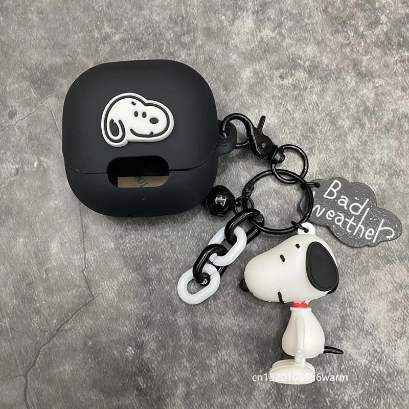 MINISO-funda para auriculares Snoopy para Anker Soundcore Liberty 4 NC/AeroFit Pro, funda protectora de silicona suave con llavero - imagen 4