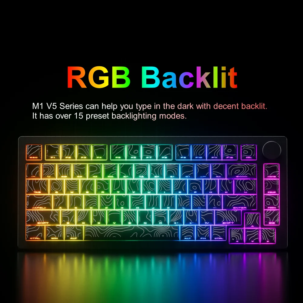Akko MonsGeek M1 V5 SP líneas de contorno Teclado mecánico multimodo 75% 3/5 pines personalizado intercambio en caliente RGB junta de desmontaje rápido - imagen 2