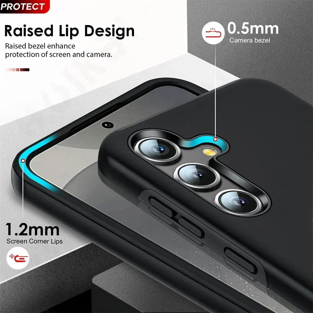 Funda con soporte de anillo de Metal para Samsung Galaxy S26 S25 Ultra S24 S23 Plus A55 A17 FE A36 A56 armadura parachoques cubierta dura de PC a prueba de golpes - imagen 3