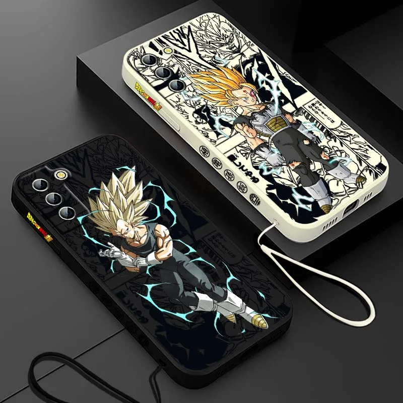 D-Dragon Ball Anime Vegeta Art Cover para Samsung Galaxy S25 S24 S23 S22 S21 S10 FE Plus Ultra 5G funda de teléfono con cuerda izquierda líquida - imagen 2