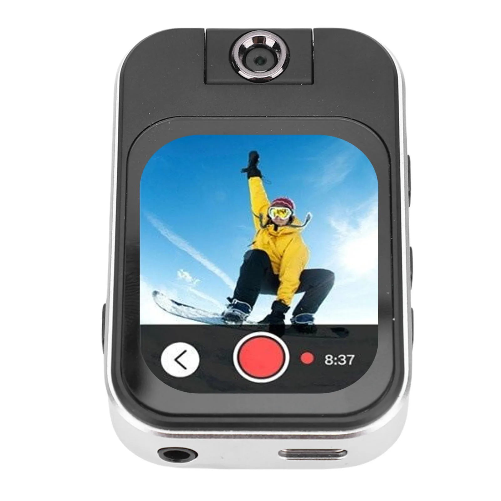 Cámara con clip con reproductor de música MP3 MP4 Cámara deportiva de 48 MP con pantalla táctil de 2,02 pulgadas Tarjeta de memoria pequeña de 32 GB - imagen 3