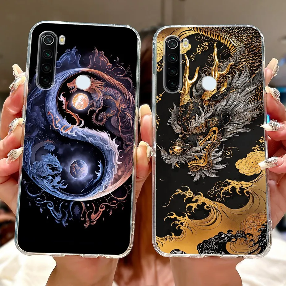 Para Xiaomi Redmi Note 8 funda Note 8T Cool Dragon moda cubierta pintada funda de silicona suave para Redmi Note 8 Pro Note8 2021 Fundas - imagen 5