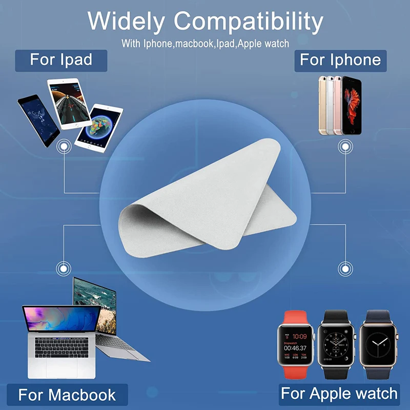 Para Apple paño de pulido limpieza de microfibra limpiaparabrisas limpiador de pantalla paño polaco para iPhone iPad Tablet - imagen 5