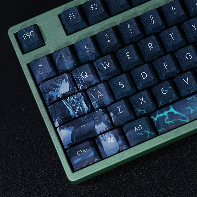 Juego de 108 teclas PBT Dye Subbed, dibujos animados, Anime, Gaming Key Caps, Cherry Profile Keycap para Genshin Impact Kunikuzushi - imagen 4