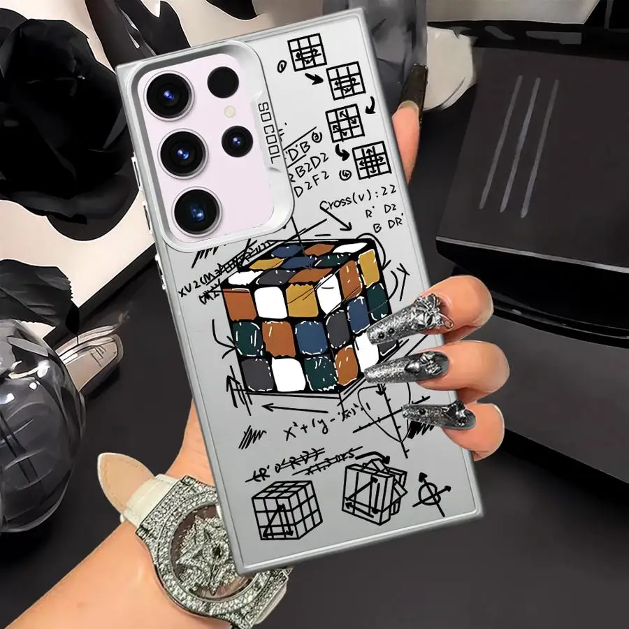 Funda trasera de teléfono con patrón Tutorial de Rubik's Cube para Samsung Galaxy S24 FE Note 20 Ultra S20 Plus S23 S21 S25 S23 S22 - imagen 3