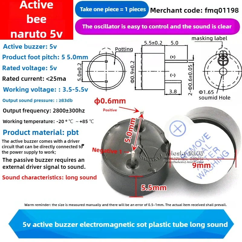 5V active buzzer