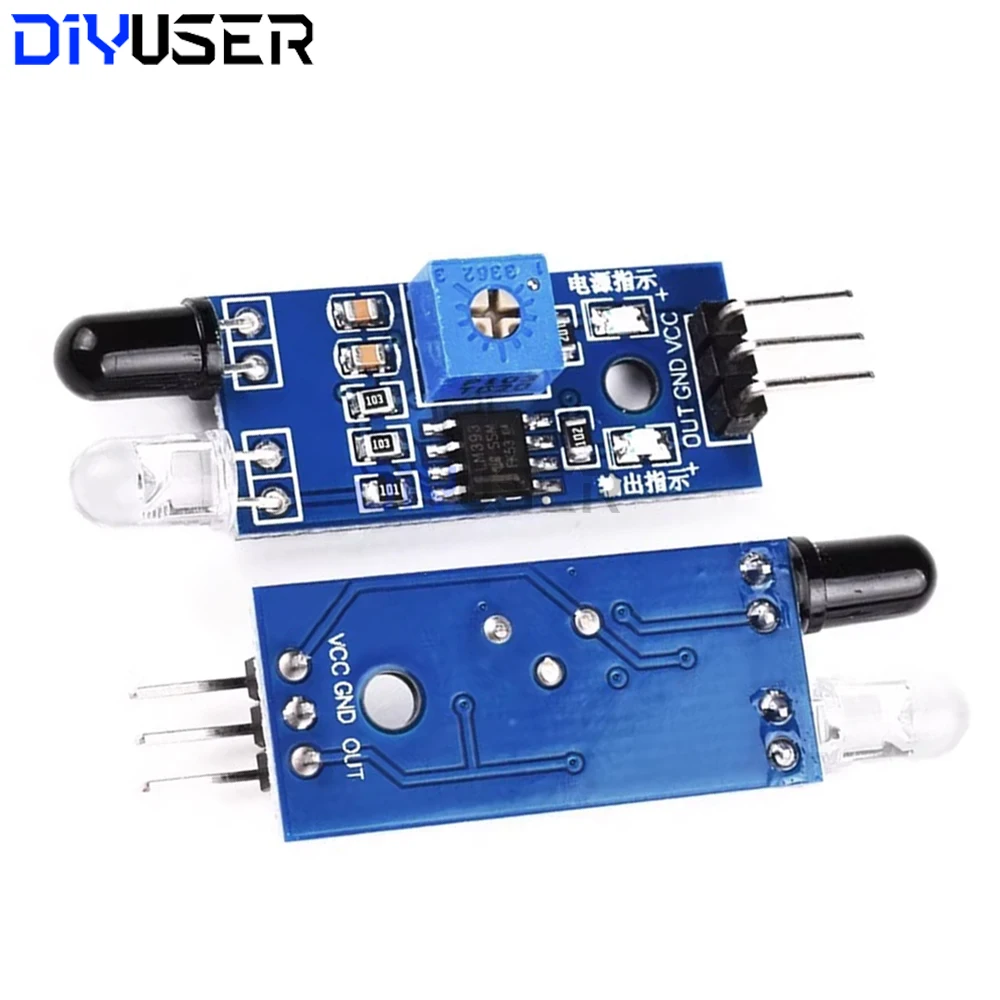 Módulo de Sensor de obstáculos IR, 3 pines, ajustable, detección de 2-40cm, 3,3 V-5V, para Arduino Robot Smart Car Raspberry Pi, proyectos de bricolaje - imagen 3