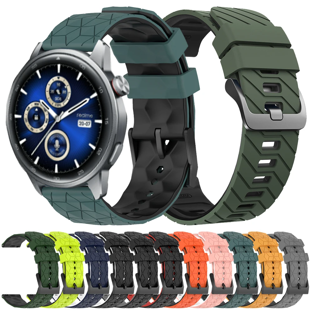 Correa de reloj deportiva de silicona de 22mm para Realme Watch S2, pulsera de repuesto para Realme Watch 3 2 S Pro, pulsera inteligente de seguridad