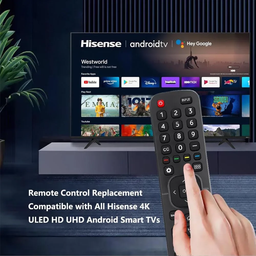 Mando a distancia universal para televisores inteligentes Hisense TV 4K LED HD UHD de repuesto EN2A27 EN2A127H EN2A27HT (no para TV fire & roku) - imagen 3