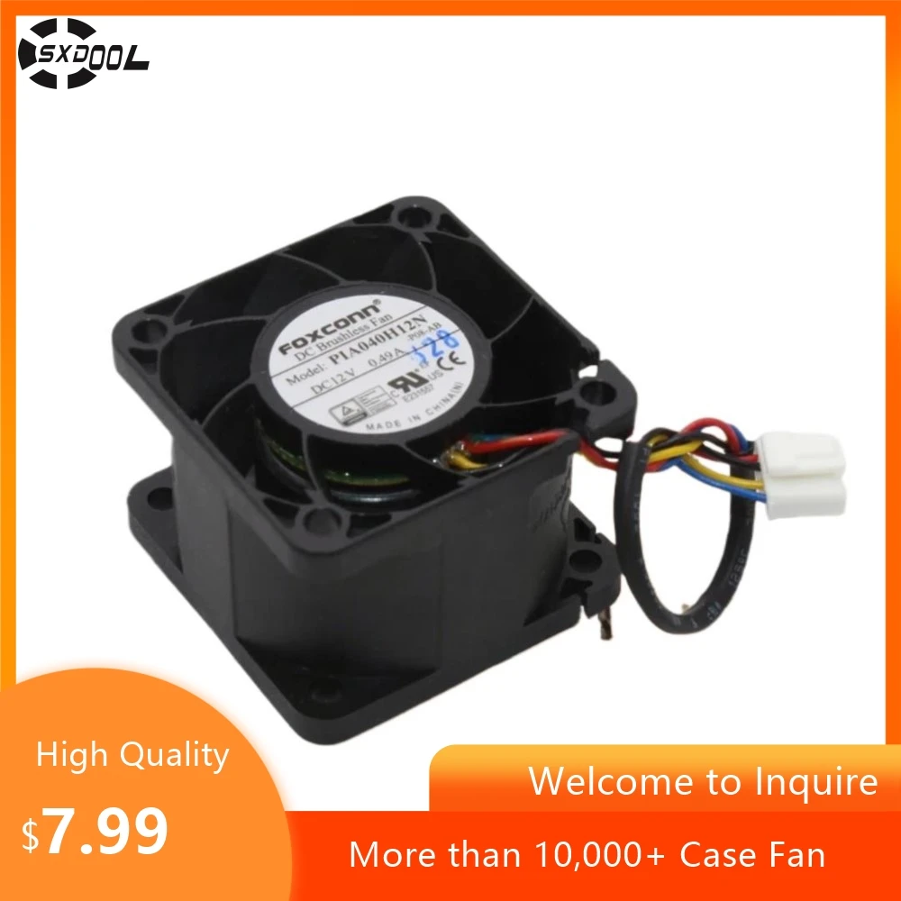 Ventilador potente de 40 mm para PIA040H12N Ventilador de enfriamiento de alta velocidad de 40 mm, 12 V 16000 RPM, doble rodamiento de bolas, PWM, RC de 4 cables, amplificador de automóvil