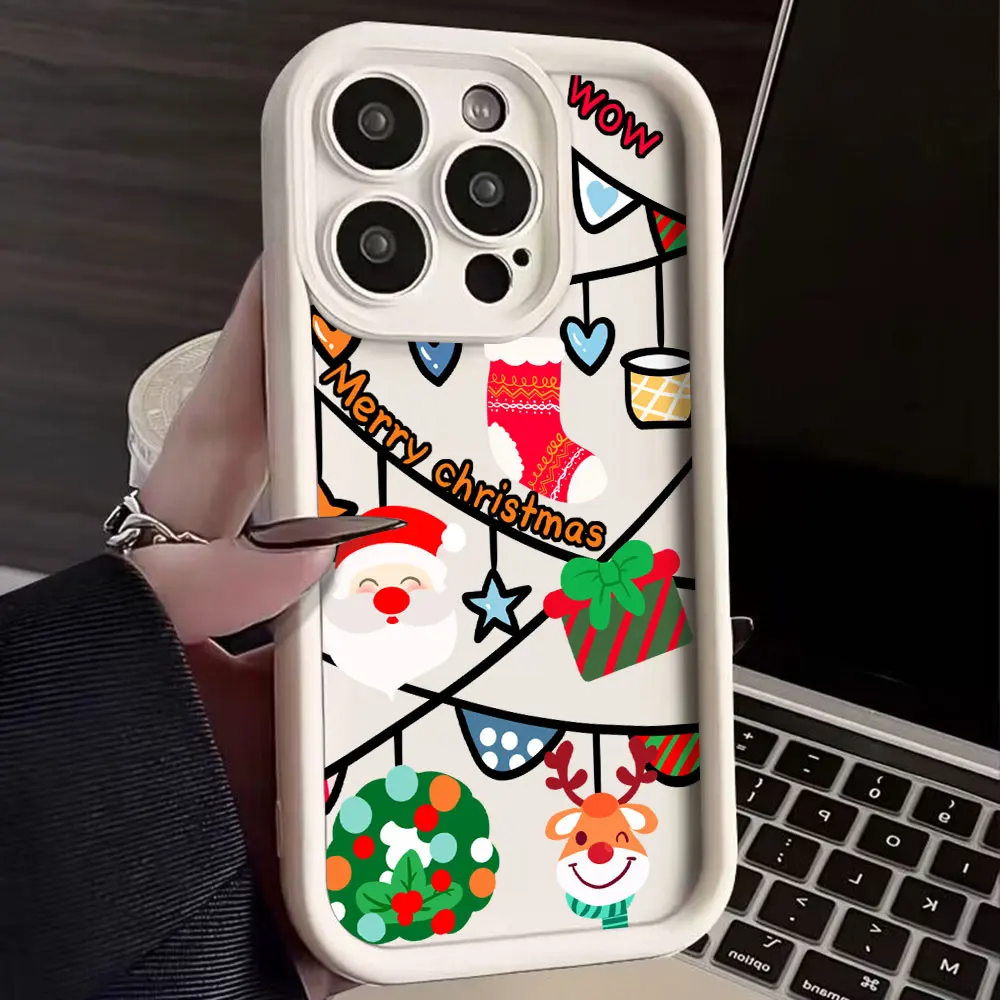 Funda de teléfono con patrón navideño para Xiaomi Redmi Note 9 9S 10 10C 11 12 12C 13 13C 14C A3 K30 K40 K50 Pro Plus 4G 5G - imagen 3