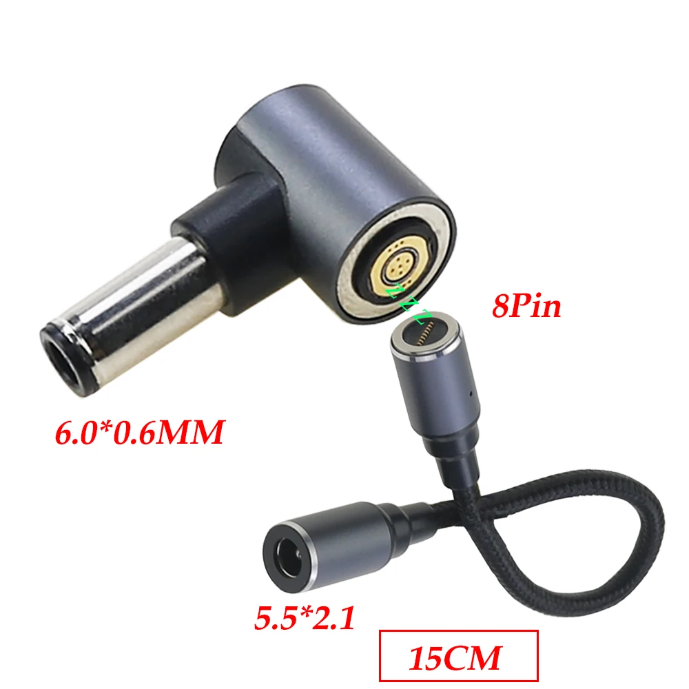 Adaptador de corriente para portátil, convertidor de 8P a 8P magnético, de 5,5x2,1mm, para Lenovo, Asus, Dell, Hp, 1 Juego - imagen 4