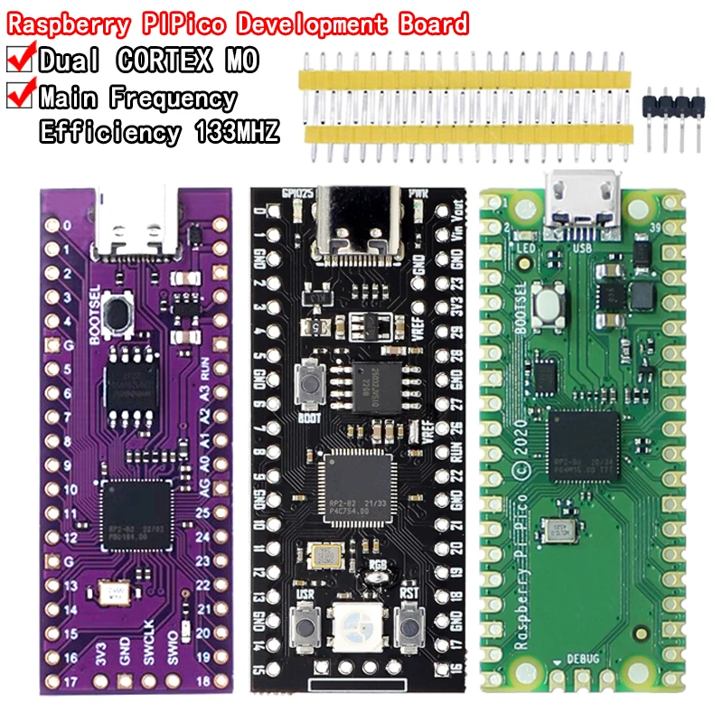 Raspberry Pi Pico Board RP2040 Microordenadores de baja potencia ARM de doble núcleo 264KB Procesador Cortex-M0+ de alto rendimiento
