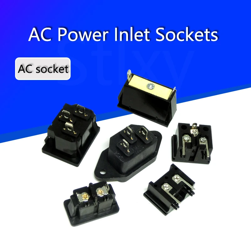 Enchufe de alimentación IEC320 C8 negro, 2 terminales, toma de entrada AC 250V 2.5A AC, conector, núcleo de cobre, enchufe estadounidense y europeo, 2 uds.