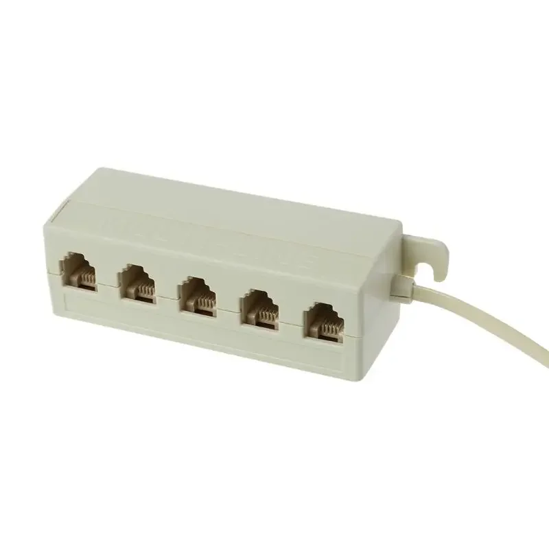 Adaptador de enchufe divisor de línea Modular para teléfono, conector RJ11, salida de 5 vías, 6P4C - imagen 5