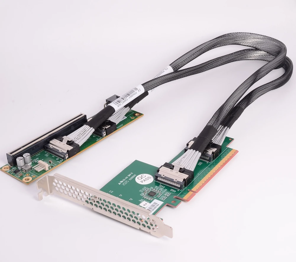 Tarjeta dividida MCIO PCIe 4,0 5,0 16x a adaptador SlimSAS SFF-8654 tarjeta gráfica GPU única, base Gpu externa, adaptador de tarjeta de expansión - imagen 3