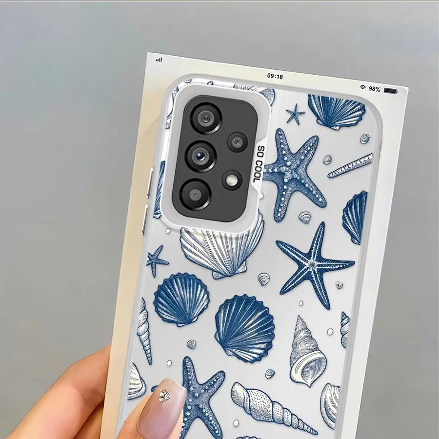 Funda trasera de teléfono para Samsung Galaxy A04e A03 A50 A11 A13 A20s A06 A16 A02 A15 A12 A14 Conch Starfish - imagen 3