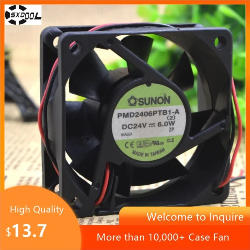 Ventilador 6025 de 60mm para SUNON PMD2406PTB1-A 60x60x25mm 24V 6,0W doble bola 6900RPM 36CFM ventilador de alta velocidad - imagen 3