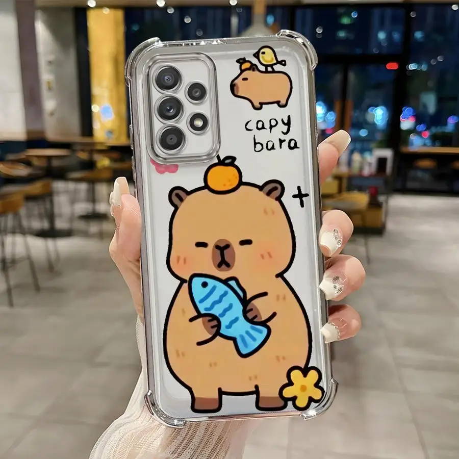 Funda transparente divertida de capibara para Samsung Galaxy A24 A26 A21s A13 A33 A25 A16 A52 A17 A35 A36 A15 - imagen 3