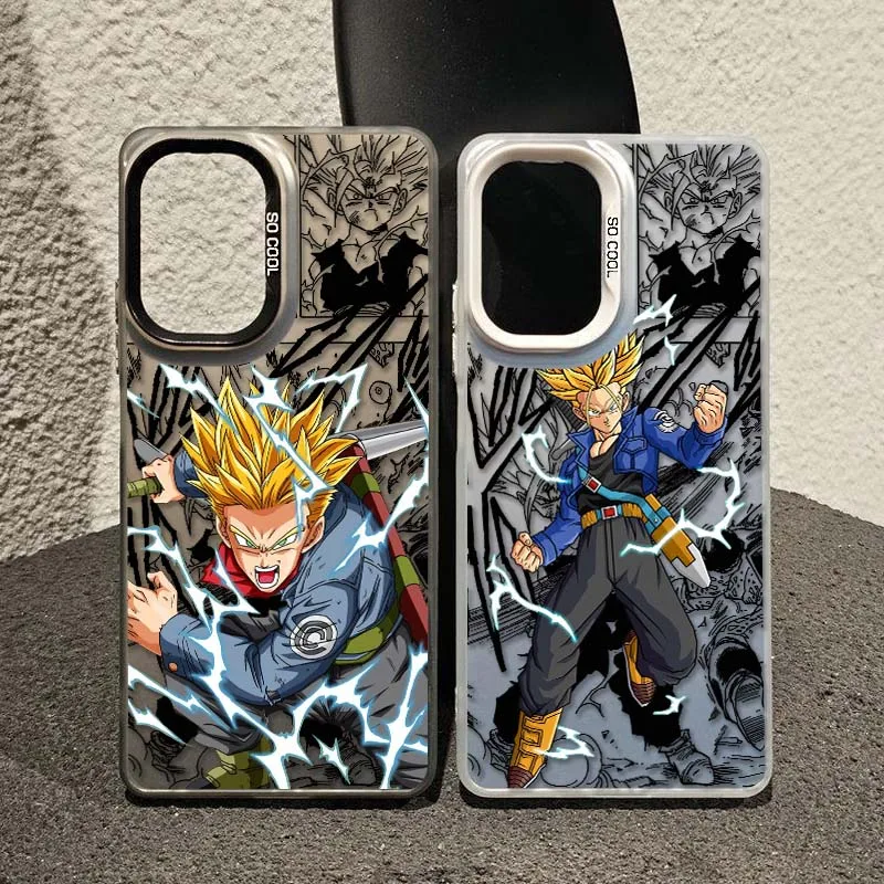 D-Dragon Ball Anime Trunks cubierta para Redmi Note 14 13 12 11 10 9 8 Pro Plus funda de teléfono plateada colorida