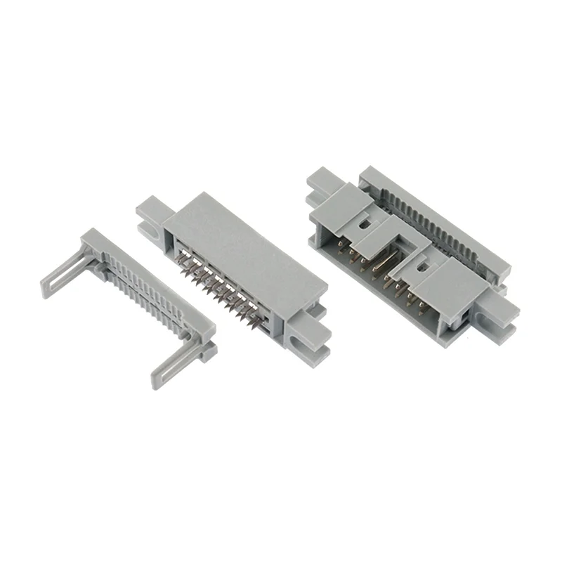 Conector macho de cabezal de caja IDC recta, 2 piezas, 2,54mm, 10P/14P/16P/20P/26/30/34/40/50/60P/64 Pines, para 1,27 cable plano espaciado mm - imagen 5