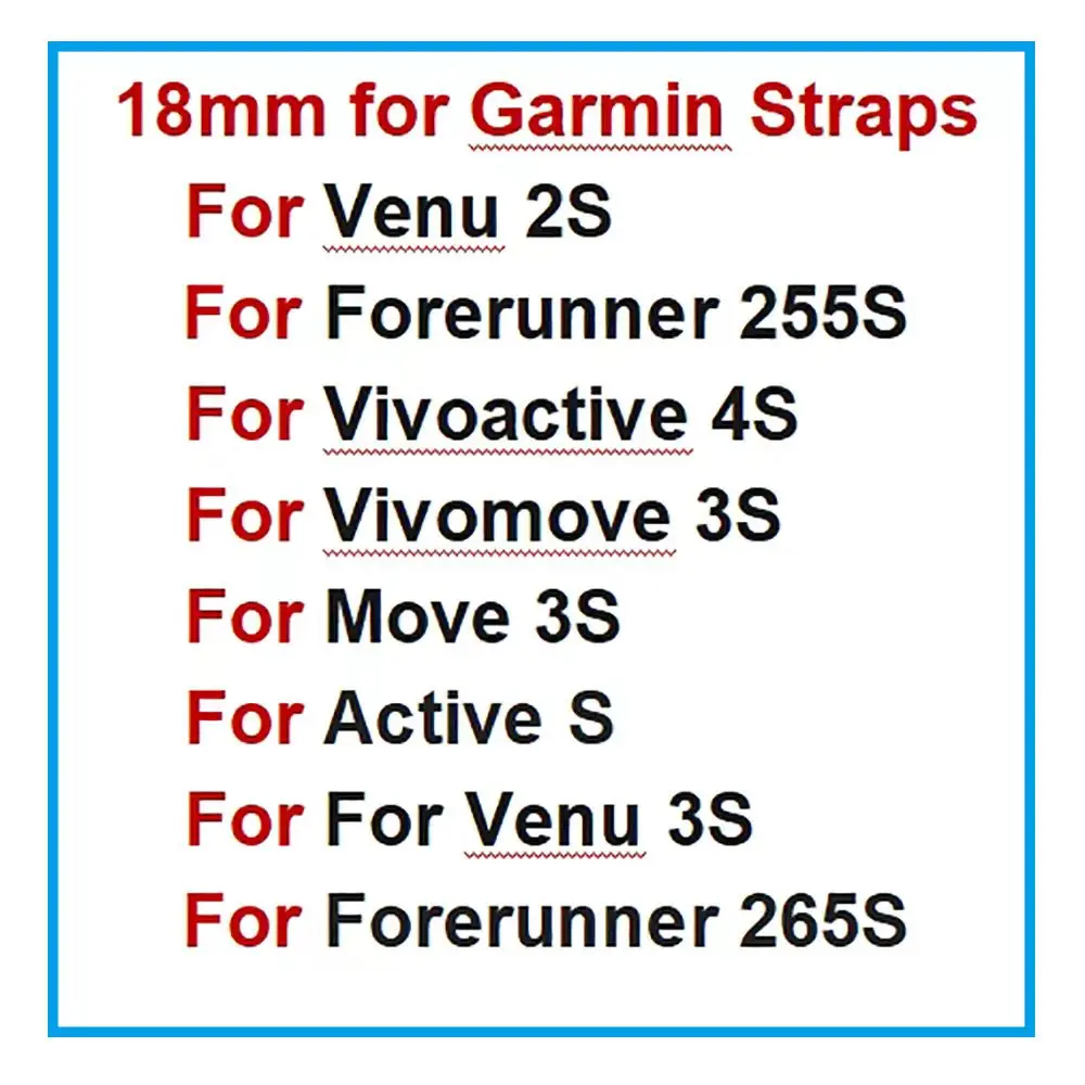 Correa de repuesto de 18mm para reloj inteligente, pulsera de silicona para Garmin VENU 2S/Vivoactive 4S 3S/Vivomove 3S/Forerunner 265S 255S - imagen 2