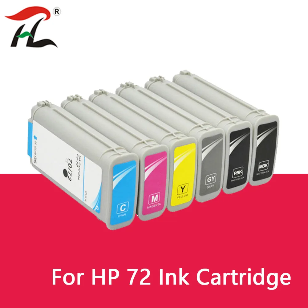 Cartuchos de tinta compatibles con 72 impresoras HP Designjet, T610, T770, T795, T1100, T1120, T1200, T1300, T2300, HP72