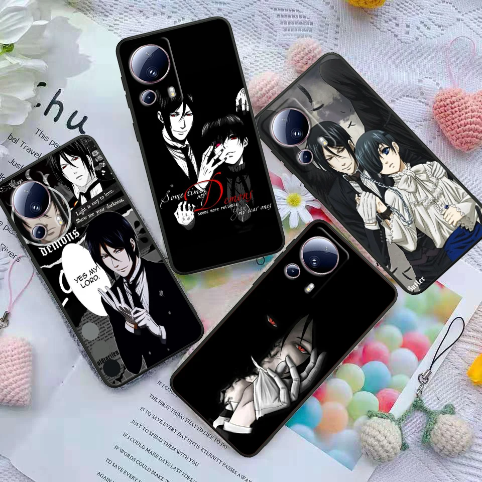 Funda de mayordomo negro para Xiaomi Mi 14 13 12X 12 11 11T 11i 10T 10 Pro Lite Ultra 5G, funda de teléfono negra