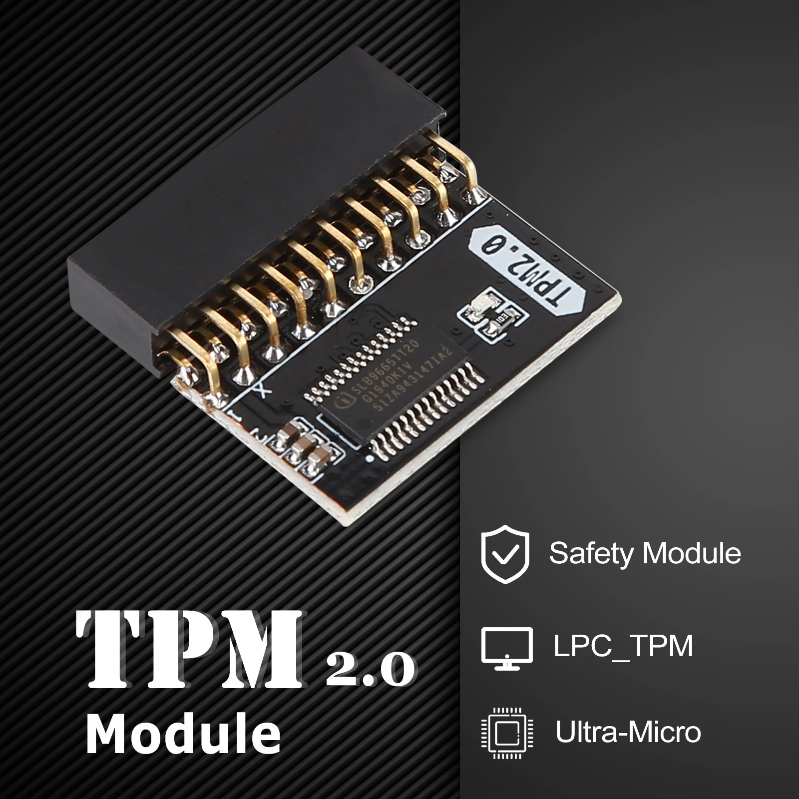 Módulo de seguridad de cifrado TPM 2,0, tarjeta de placa base de 20 pines, módulo de pieza de repuesto, placa base de 20-1 pines para plataforma Gigabyte - imagen 2