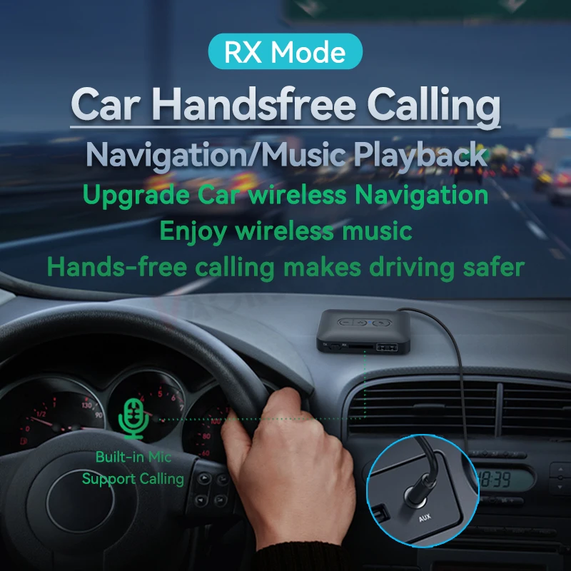 Multifunción Bluetooth 5.4 Receptor de audio Transmisor Soporte USB U-Disk Reproducción de tarjeta TF 3.5MM AUX Estéreo Sin pérdidas Adaptador inalámbrico de música HIFI con micrófono para automóvil TV PC Altavoz - imagen 4