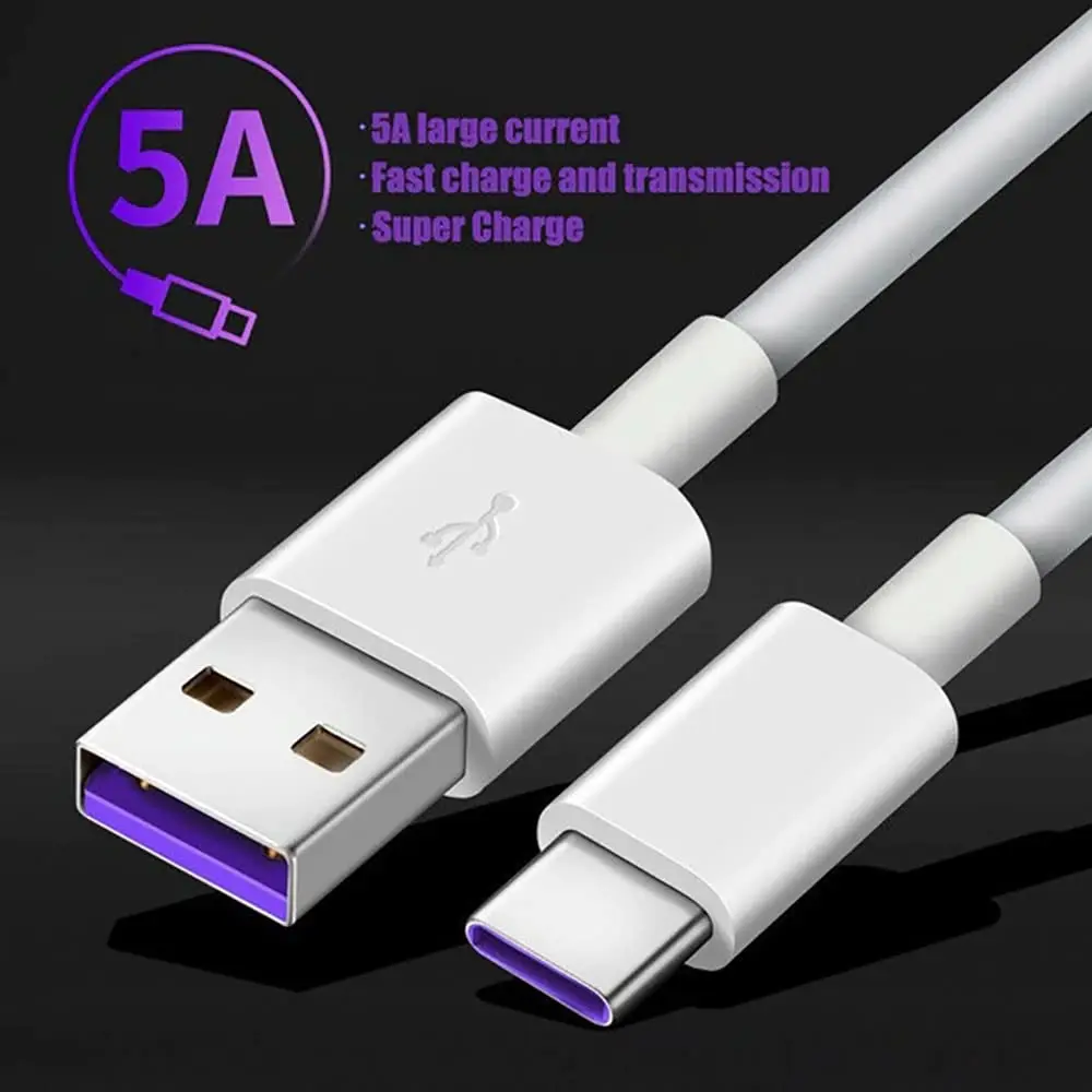 Cable USB de carga rápida tipo C 5A para Huawei Mate 40 50 P50 Nova 8 9 Honor 70 80 90 100 Magic 4 5 tipo C Cable de datos de carga rápida - imagen 2