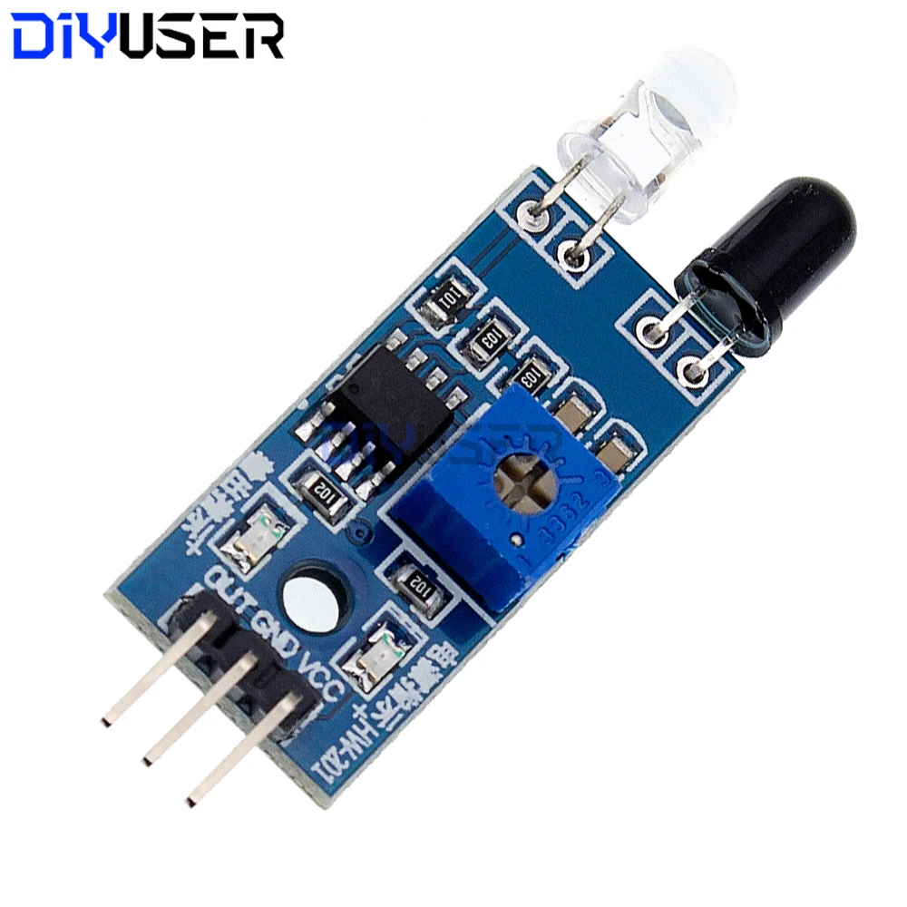 Módulo de Sensor de obstáculos IR, 3 pines, ajustable, detección de 2-40cm, 3,3 V-5V, para Arduino Robot Smart Car Raspberry Pi, proyectos de bricolaje - imagen 2