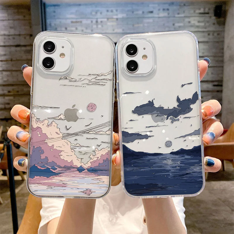 Funda de silicona con paisaje de Anime japonés para Xiaomi Mi 13, 12, 11, 10 Lite, 12T, 11T, 10T, POCO X3, NFC, X4, GT, X5, F3, F4, F5, M3, M4 Pro