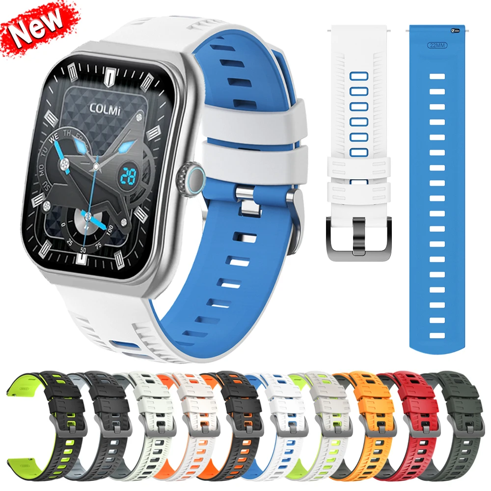 Correa de silicona de 22mm para COLMI P86 V68 C81 M41 I11 correa de reloj deportivo para COLMI P82 V76 V73 C63 M42 I30 reemplazar pulseras