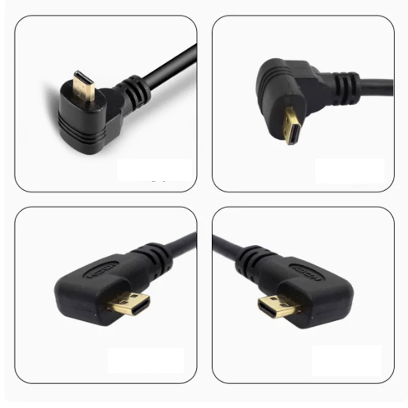 Cable Micro hdmi compatible con HDMI, V1.4 macho a HDTV Micro HD de 90 grados, Cable de ángulo izquierdo y derecho de 1080p para HDTV PS3 XBOX 3D LCD - imagen 2