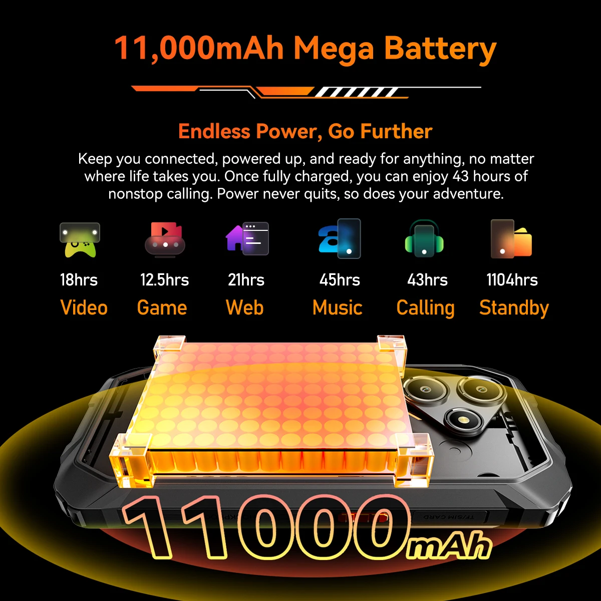 Blackview OSCAL MARINE 2 AI Smartphone Android 15, pantalla HD+ de 6,56 pulgadas, 24(8+16)GB 256GB, desbloqueo de teléfono inteligente resistente, 11000mAhNFC - imagen 3