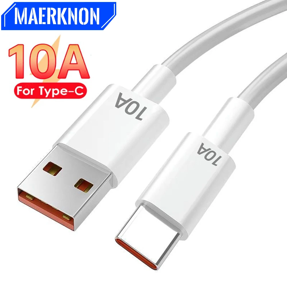 Cable USB tipo C de 120W, Cable de datos de carga súper rápida de 10A, Cable USB de teléfono para Huawei P40 Honor Xiaomi Samsung, Cable de cargador rápido