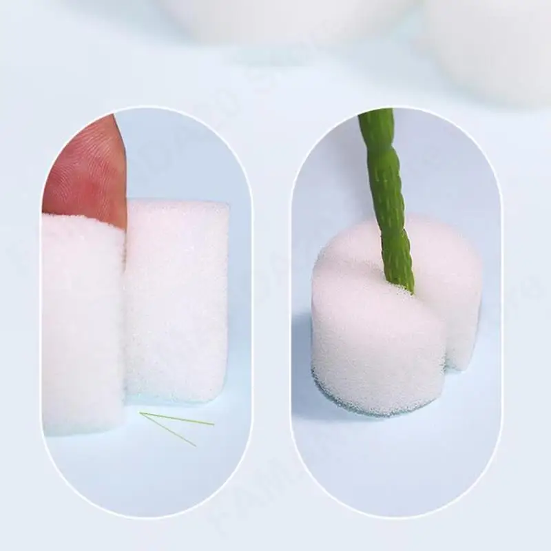 Esponja blanca para cestas hidropónicas, esponja para plantar verduras sin suelo, macetas para vivero, plantas de espuma, raíz m20, 50 Uds. - imagen 4